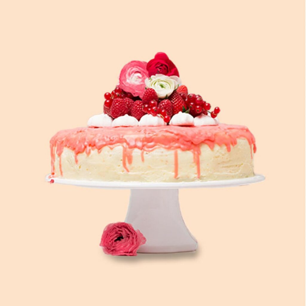 Erdbeer-Drip-Cake má rôzne verzie na servírovaní Kuchenplatte.